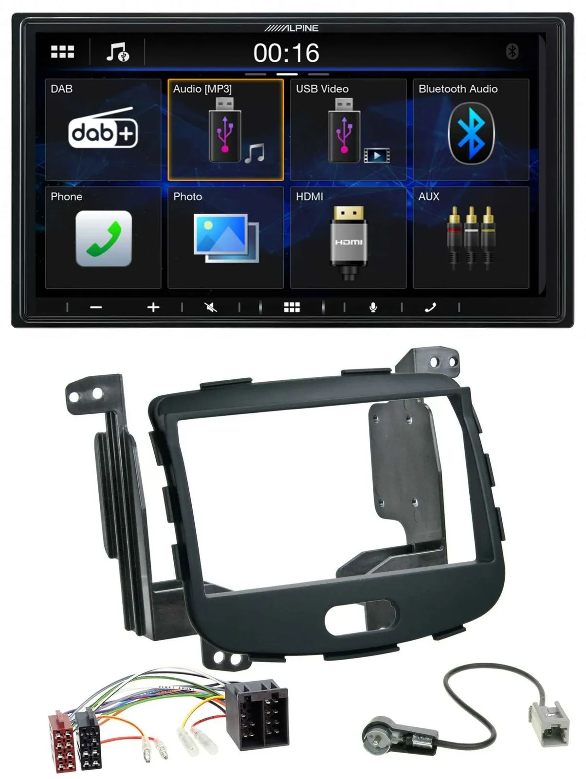 Alpine Bluetooth 2DIN MP3 DAB USB Autoradio für Hyundai i10 08-13 Rubber Touch