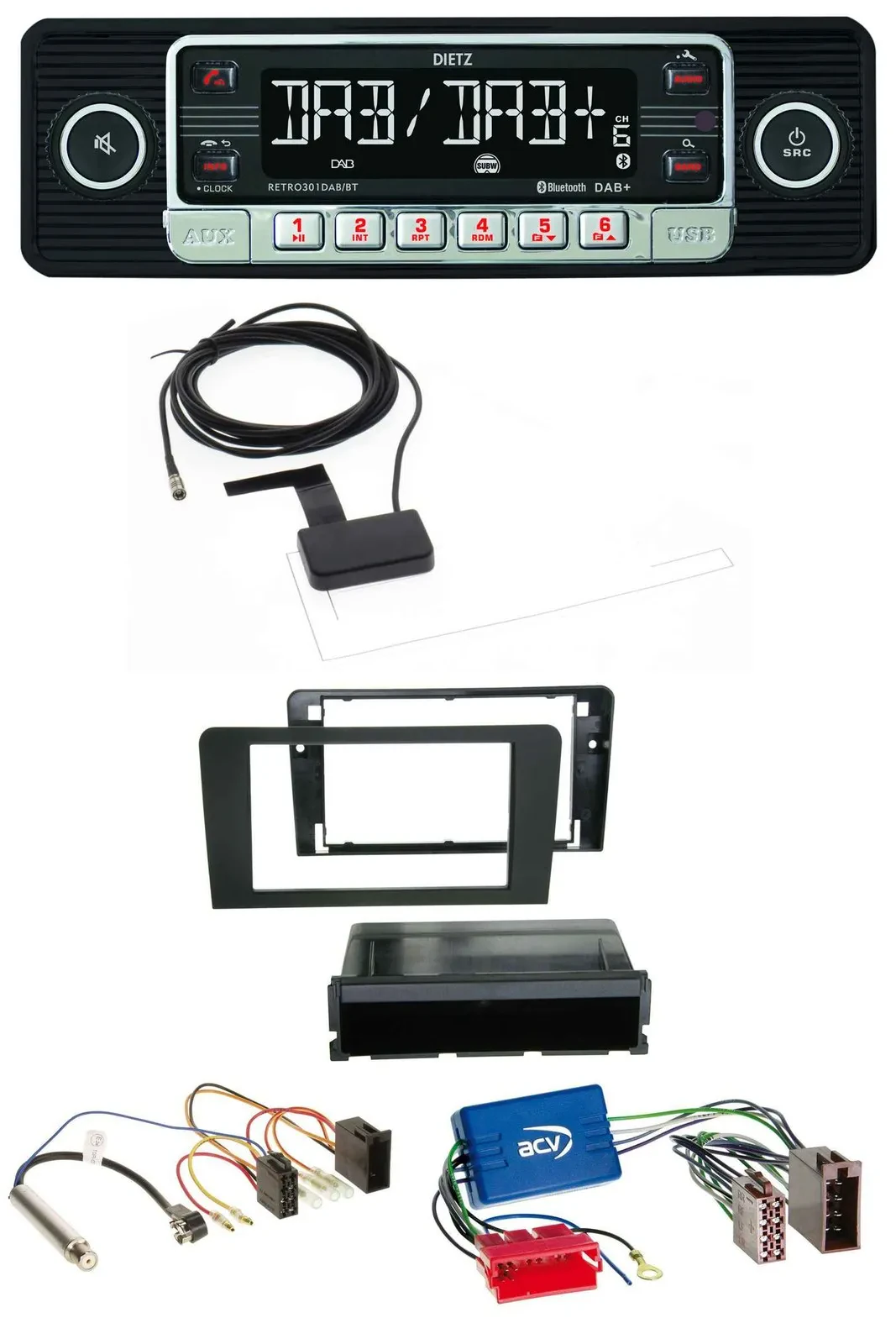 Dietz DAB Bluetooth USB MP3 Autoradio für Audi A3 03-06 8P Symphony Aktivsystem