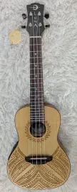 Luna Guitars Luna UKE TAPA SPR Luna Concert Solid Spruce Top Acoustic Electric Ukulele w/ Bag