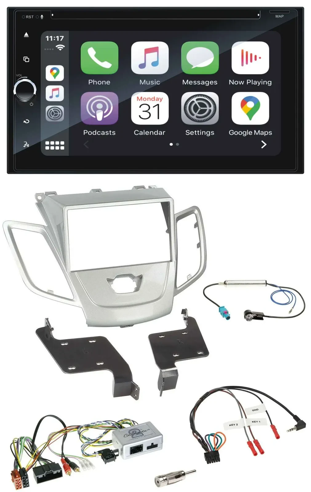 Blaupunkt DAB USB Bluetooth Lenkrad 2DIN TMC Navigation für Ford Fiesta 2010-201