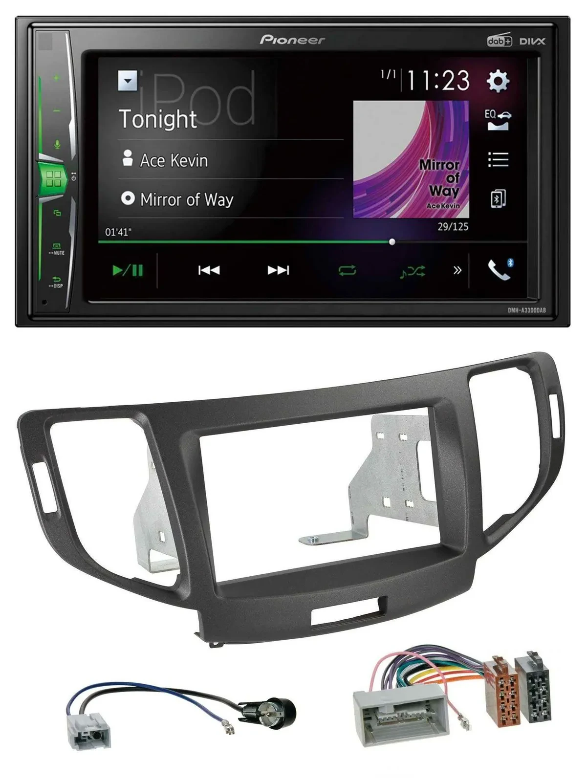 Автомагнитола для Honda Accord Pioneer 2 DIN, DAB, USB, Bluetooth, антрацит (с 2011)