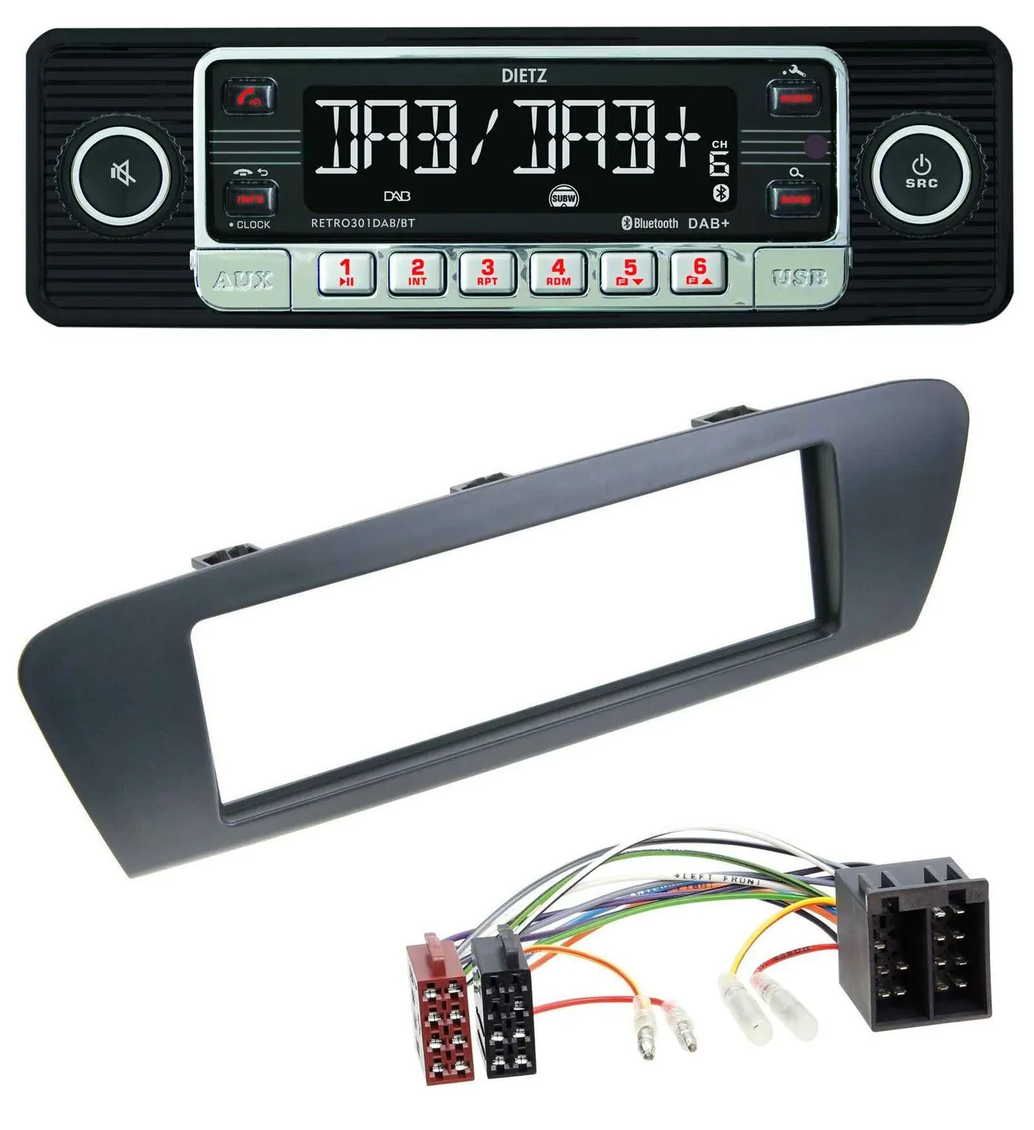 Автомагнитола для Renault Scenic (с 2009) Dietz USB DAB MP3 Bluetooth, серый