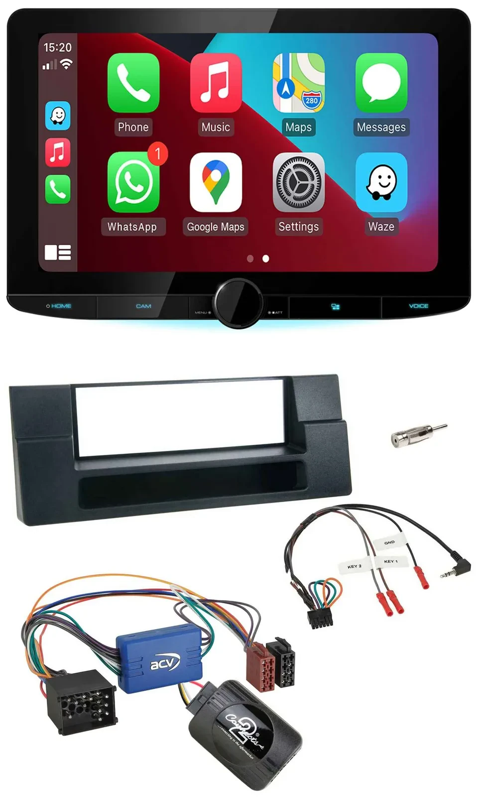 Kenwood Lenkrad USB DAB Bluetooth Autoradio für BMW 5er E39 96-04 Aktivsystem Ab