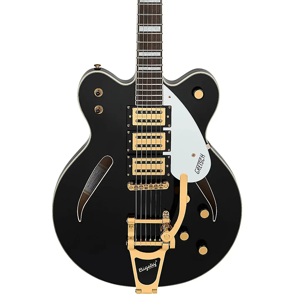 Полуакустическая электрогитара Gretsch Streamliner Cat-Eye LE Center Block с Bigsby B70, Gold Hardware, Black