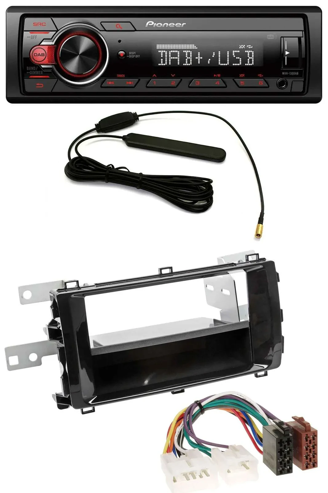 Автомагнитола Pioneer 1 DIN MP3 DAB USB AUX для Toyota Auris (с 2013) черная