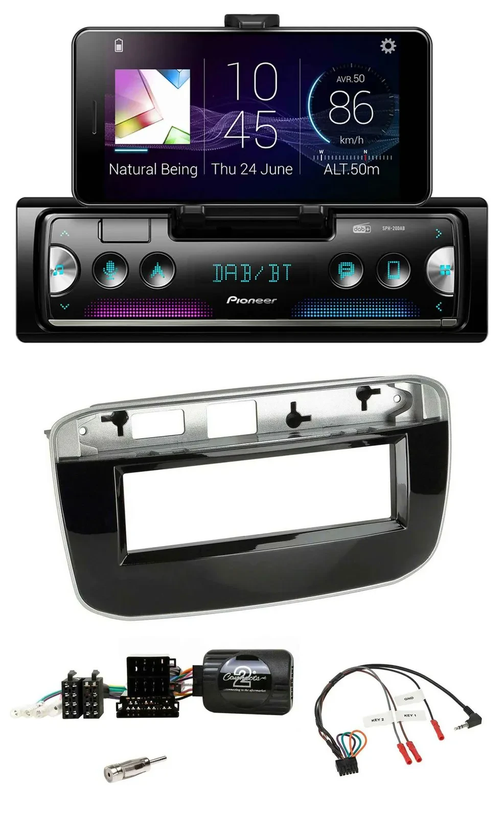 Pioneer USB Lenkrad Bluetooth DAB Autoradio für Fiat Punto Punto Evo ab 2009