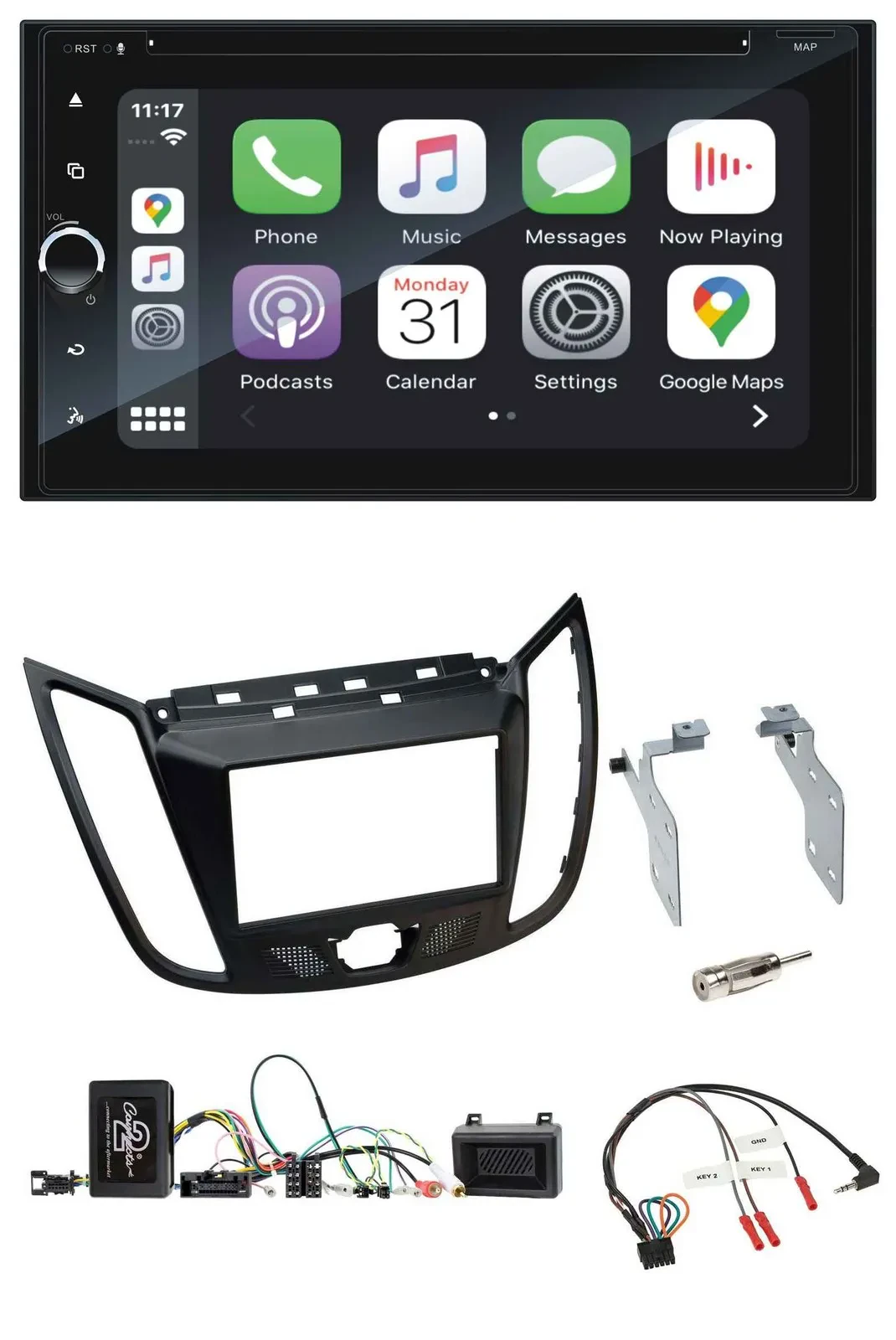 Blaupunkt USB DAB Bluetooth 2DIN TMC Lenkrad Navigation für Ford Kuga DM2 ab 201