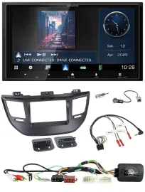 Kenwood Bluetooth 2DIN USB DAB Lenkrad Autoradio für Hyundai Tucson 15-20 schwar