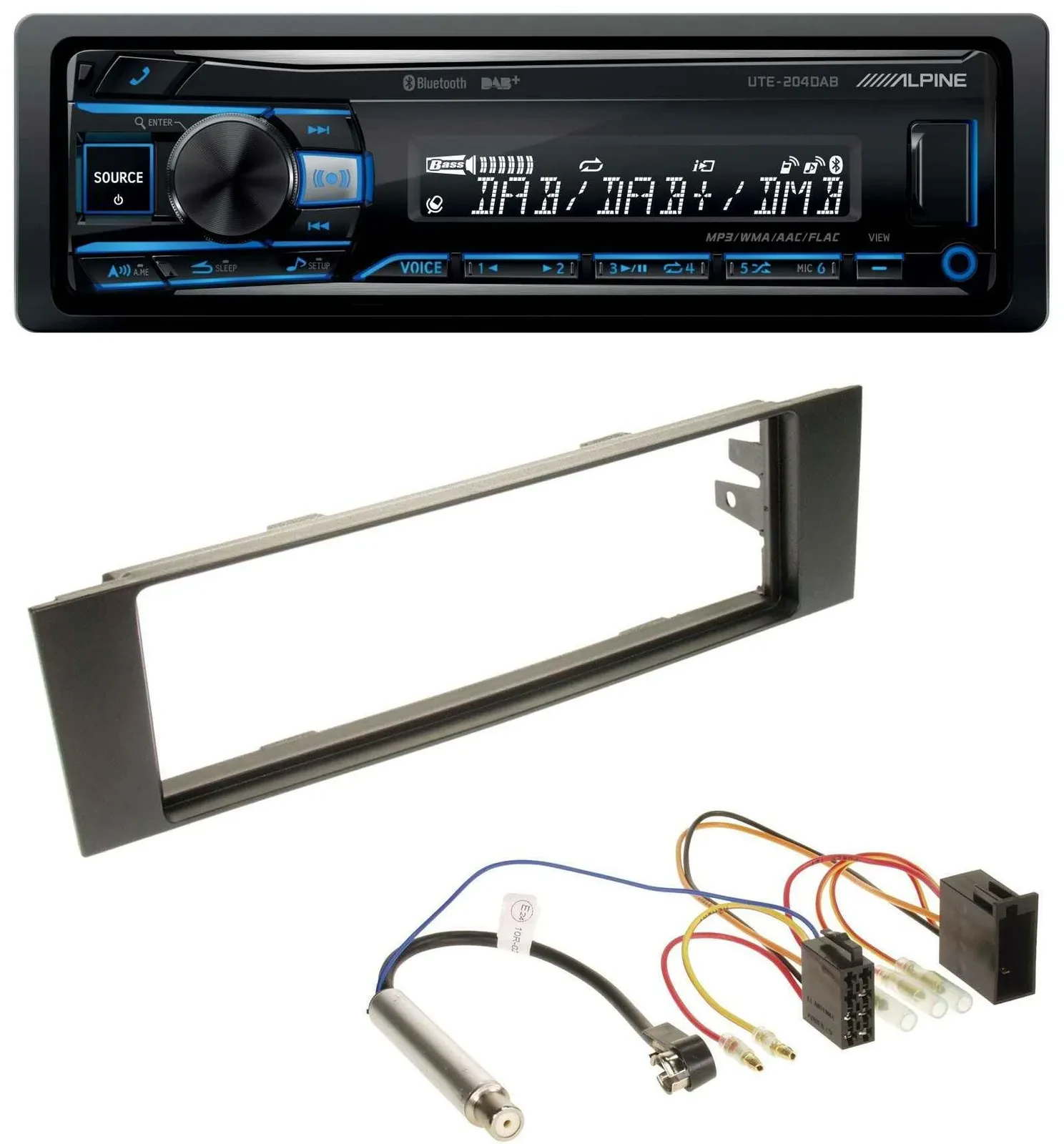 Alpine USB Bluetooth DAB MP3 Autoradio für Audi A3 (8P, 03-06) - ISO