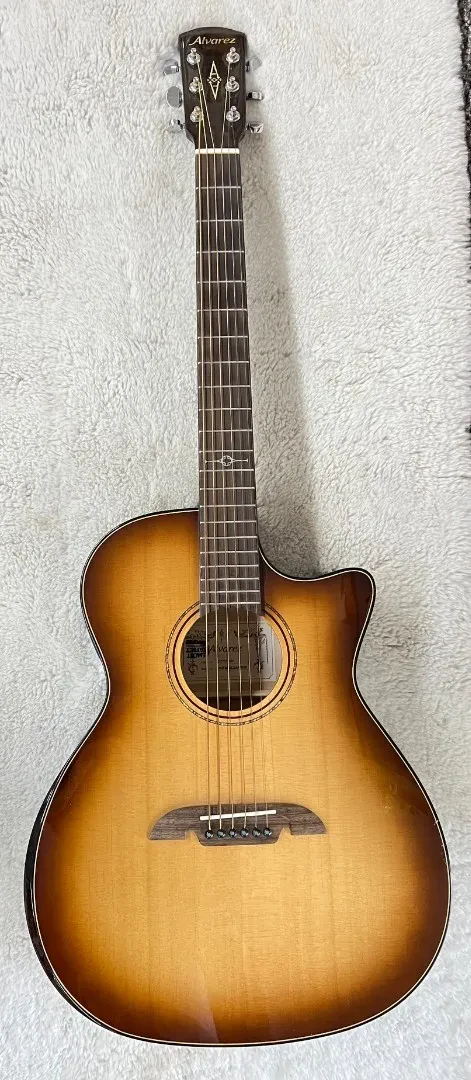 Alvarez AGFM80CEARSHB Grand Auditorium Acoustic Electric, Shadowburst w/Bag