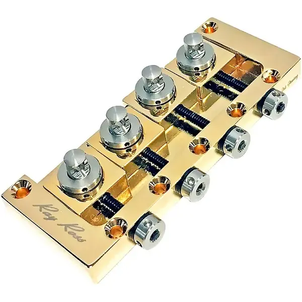 Бридж для бас-гитары Ray Ross Saddle-less 4-String Bass Bridge Gold