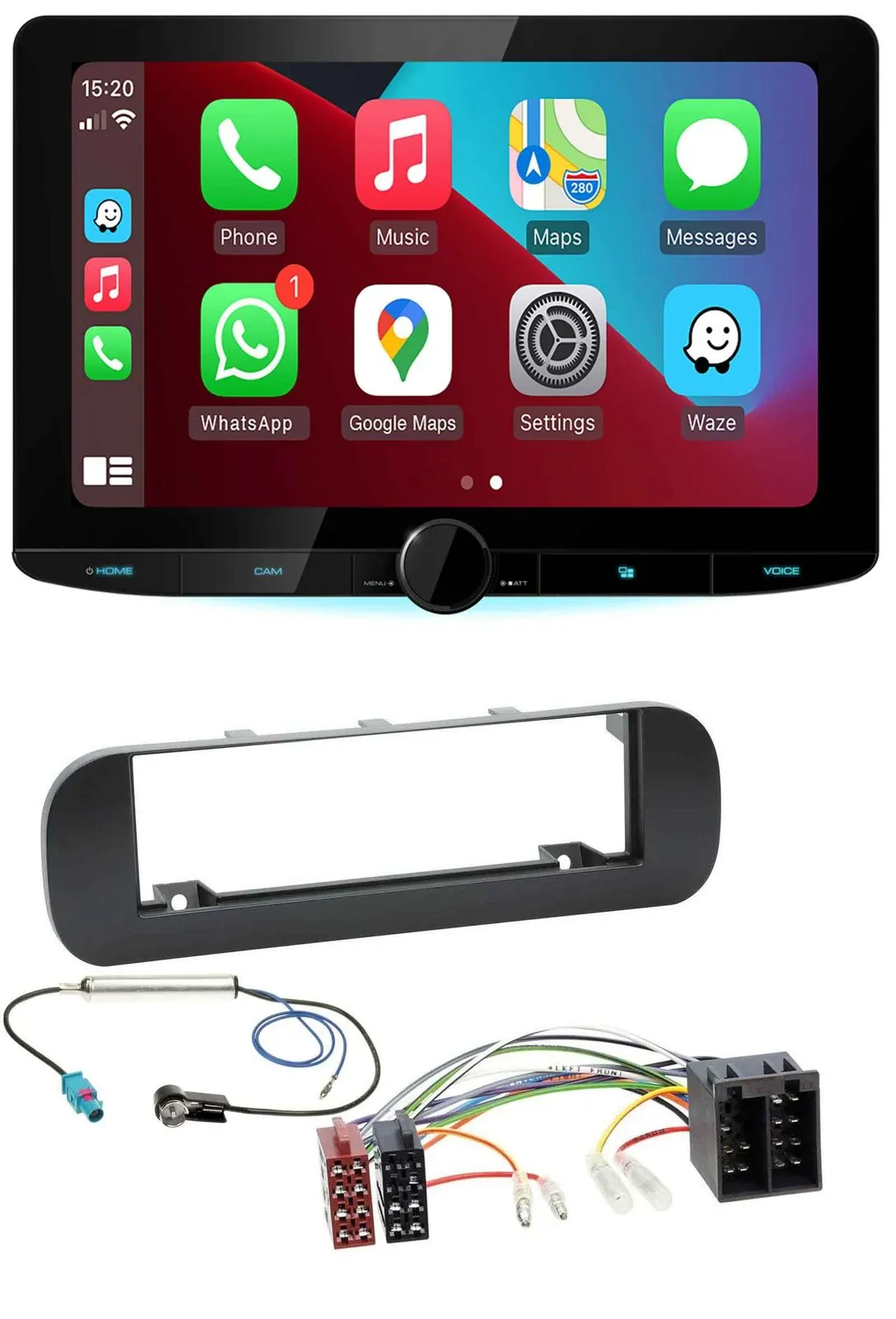 Kenwood MP3 USB DAB Bluetooth Autoradio für Fiat Panda (ab 2012) - schwarz