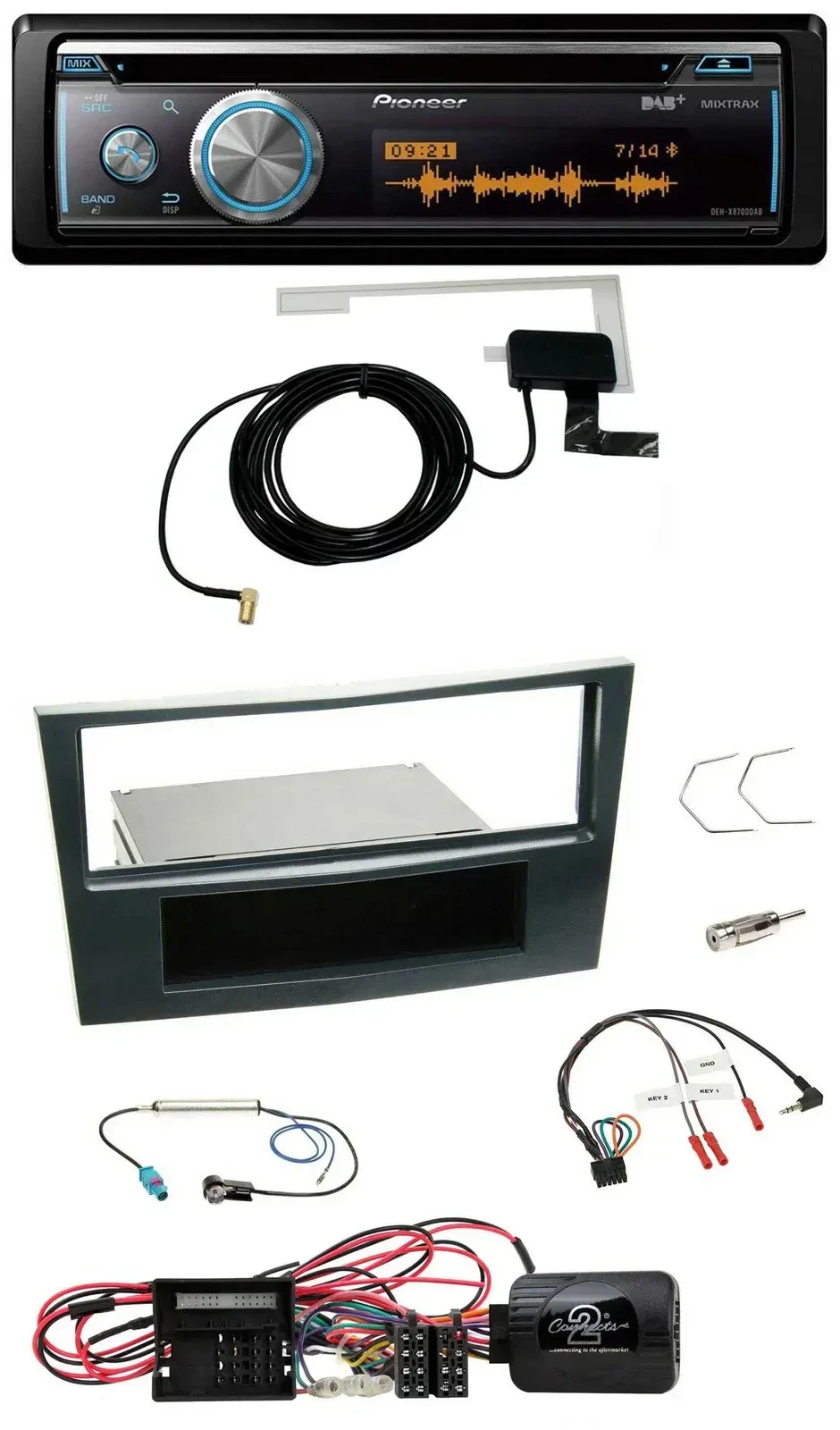 Автомагнитола для Opel Corsa D (2009–2014) Pioneer Bluetooth, DAB, USB, CD, черная