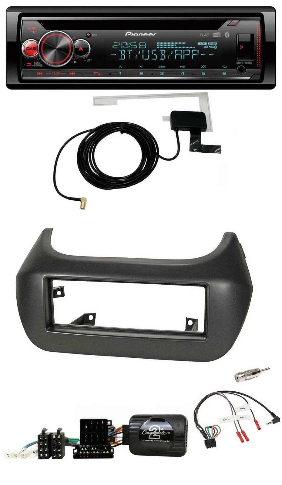 Pioneer DAB CD Lenkrad USB Bluetooth Autoradio für Fiat Fiorino Citroen Nemo Peu