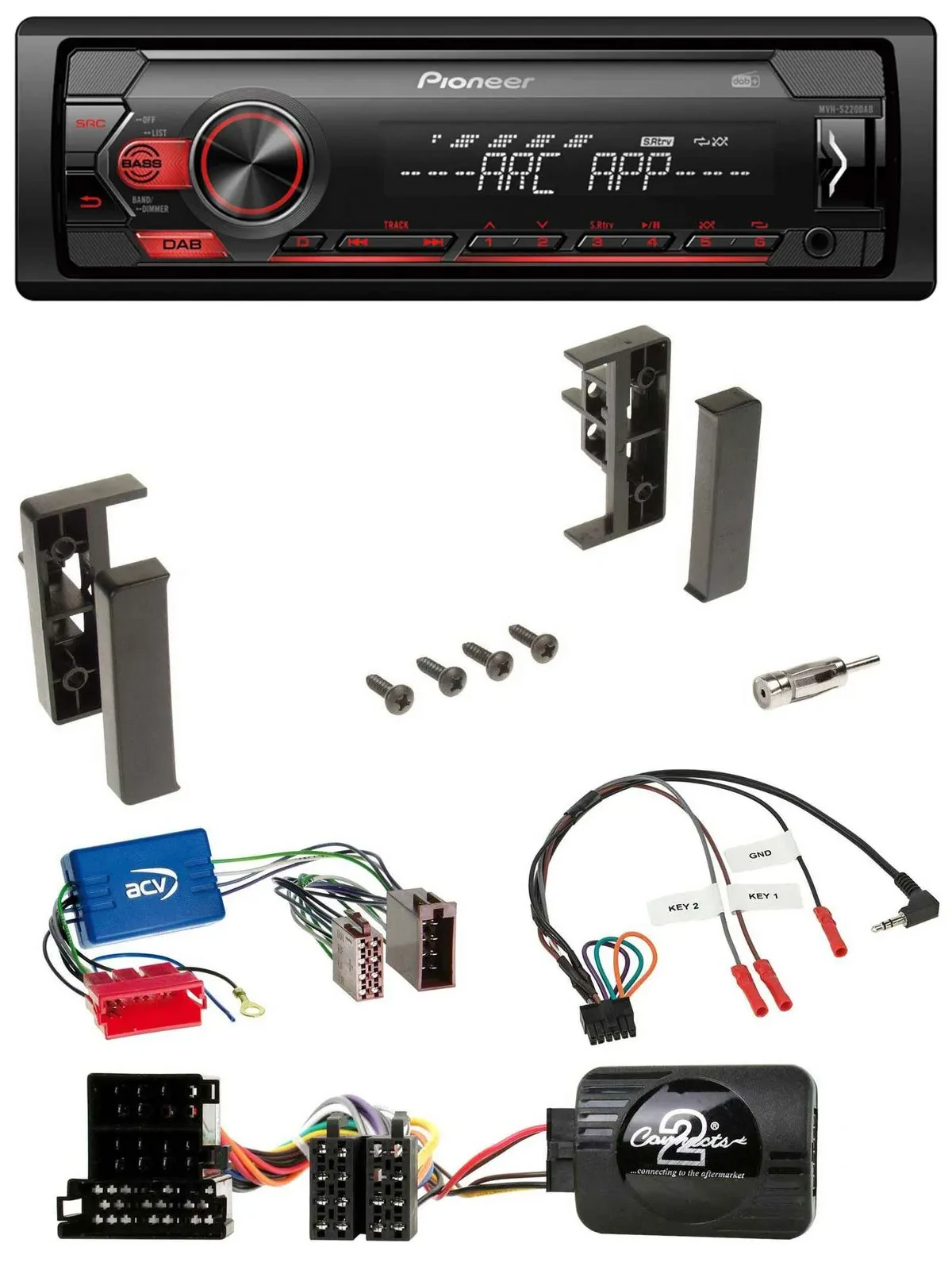 Pioneer DAB 1DIN MP3 Lenkrad USB Autoradio für Audi A3 A4 A6 99-00 Aktivsystem
