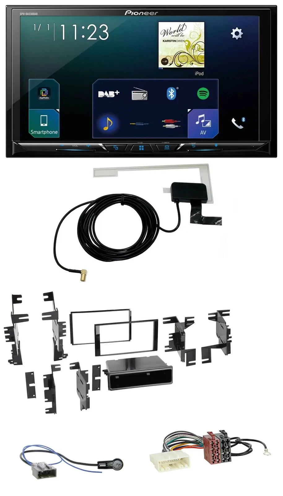 Pioneer 2DIN DAB USB MP3 Bluetooth Autoradio für Nissan Micra 13-17 schwarz glän