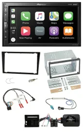 Pioneer USB Lenkrad DAB 2DIN Bluetooth Autoradio für Opel Corsa C schwarz