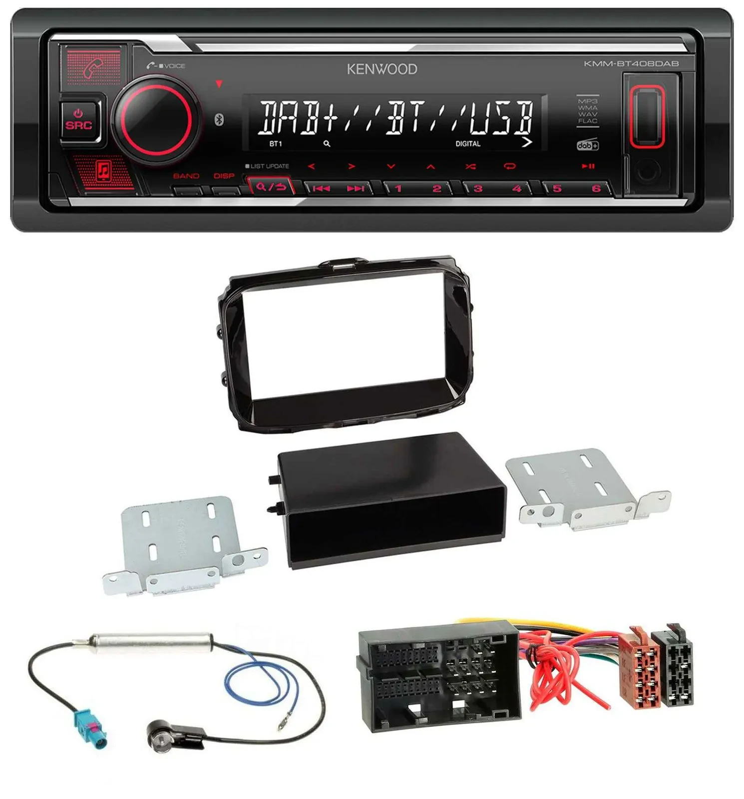 Kenwood MP3 Bluetooth USB DAB Autoradio für Alfa Giulietta 52 Pin ab 13 piano