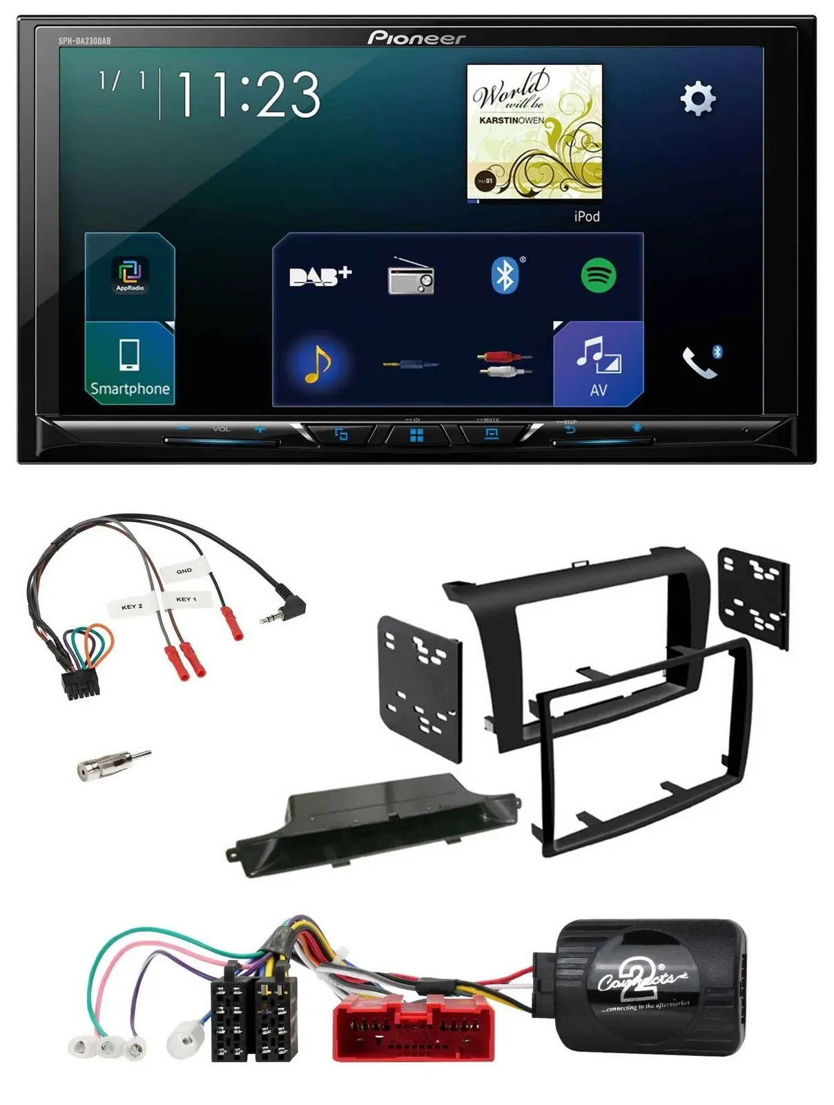 Автомагнитола Pioneer 2DIN Bluetooth USB DAB для Mazda 3 (2003–2009), черная