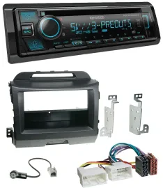 Автомагнитола Kenwood Bluetooth USB CD MP3 DAB для Kia Sportage 3 (2010–2015) черная