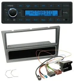 VDO Bluetooth AUX USB MP3 Autoradio für Opel Corsa C Quadlock 2004-2006 aluminiu