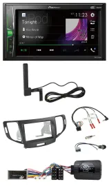 Автомагнитола для Honda Accord 2008–2015 Pioneer 2-DIN, Bluetooth, DAB, MP3, антрацит