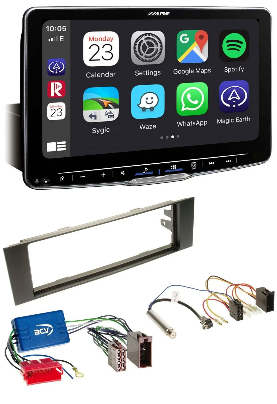 Alpine Bluetooth MP3 USB DAB Autoradio für Audi A3 8P 03-06 Aktivsystem Mini-ISO