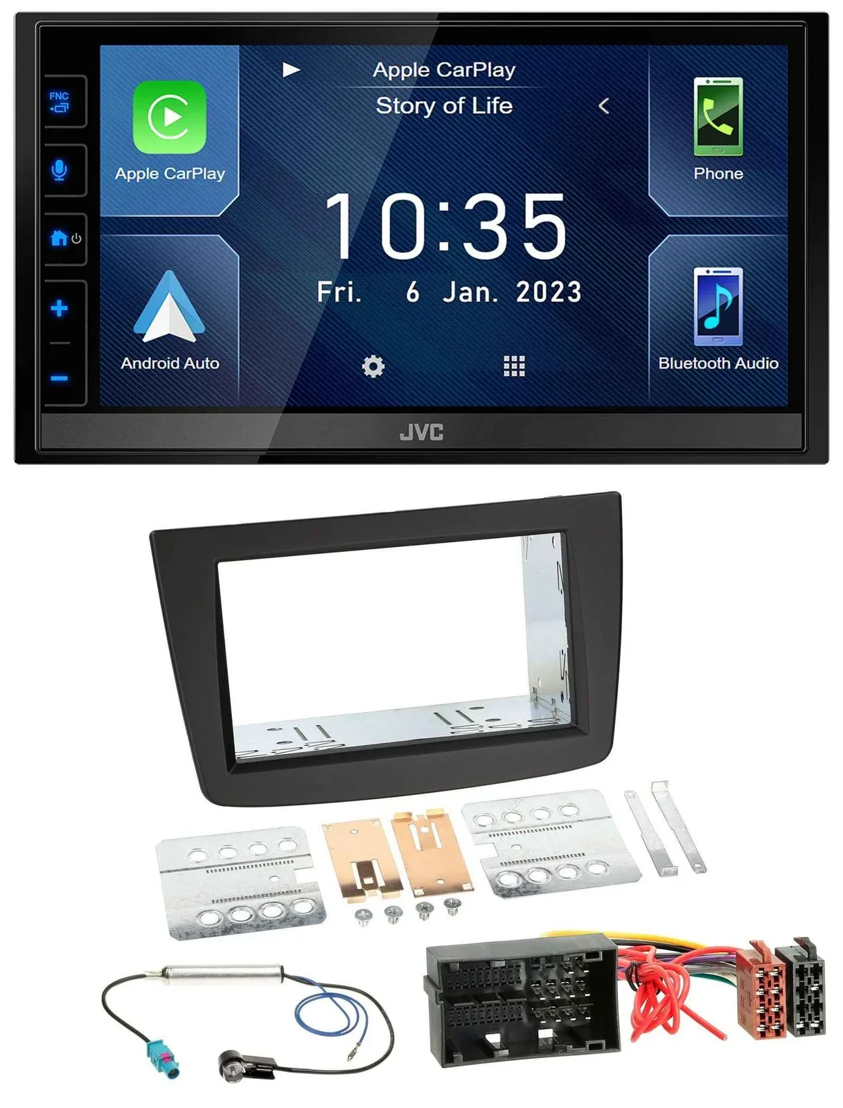 JVC DAB Bluetooth MP3 USB 2DIN Autoradio für Alfa Romeo Mito 955 ab 14 schwarz