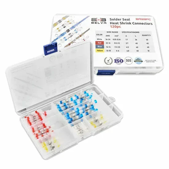 120pcs Waterproof Solder Seal Electrical Heat Shrink Butt Connector Terminals