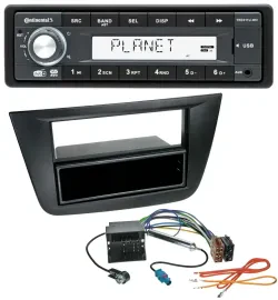 Continental MP3 AUX USB DAB 1DIN Autoradio für Seat Toledo Altea ab 05 schwarz