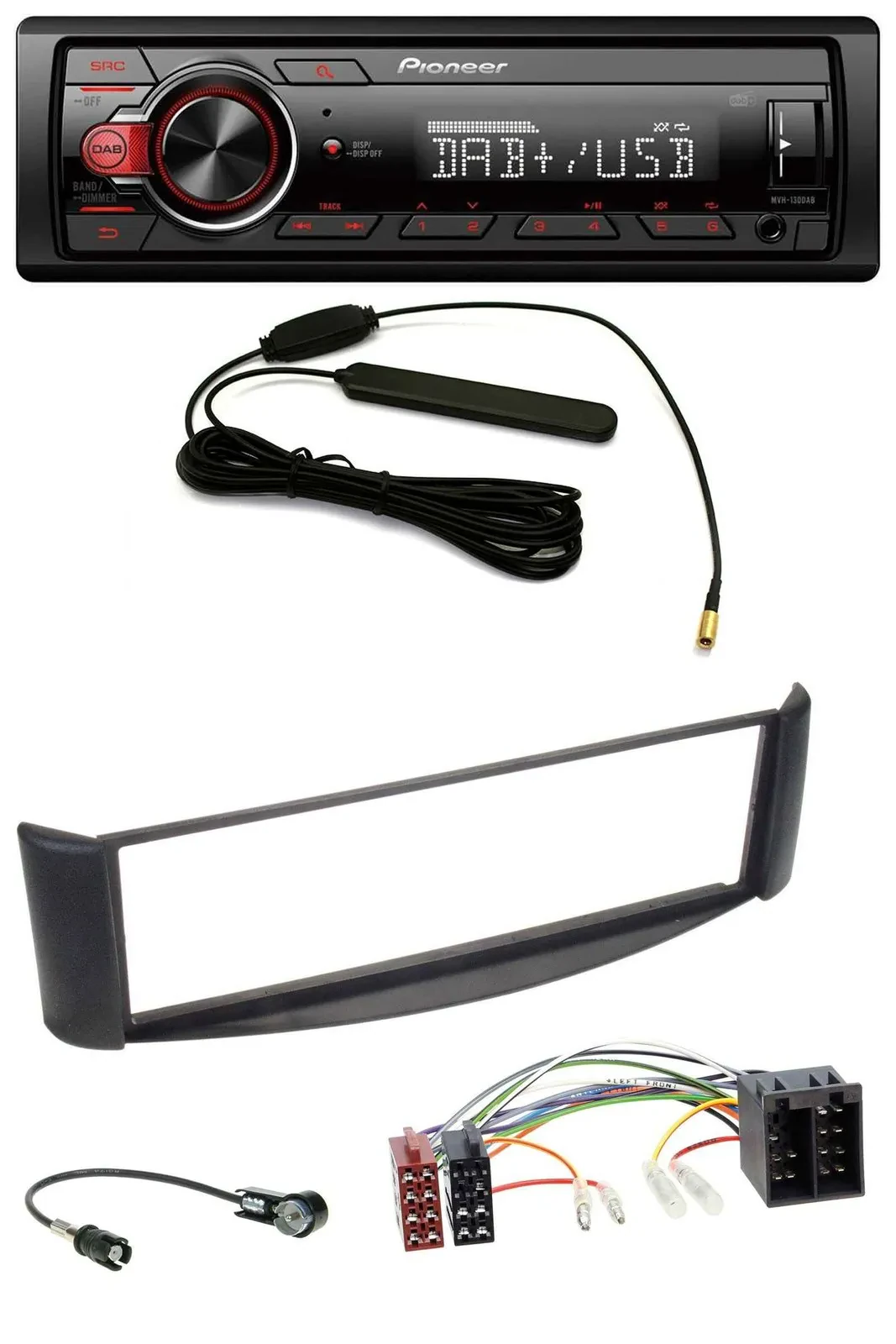 Pioneer MP3 DAB 1DIN AUX USB Autoradio für Smart ForTwo (1998-2007)