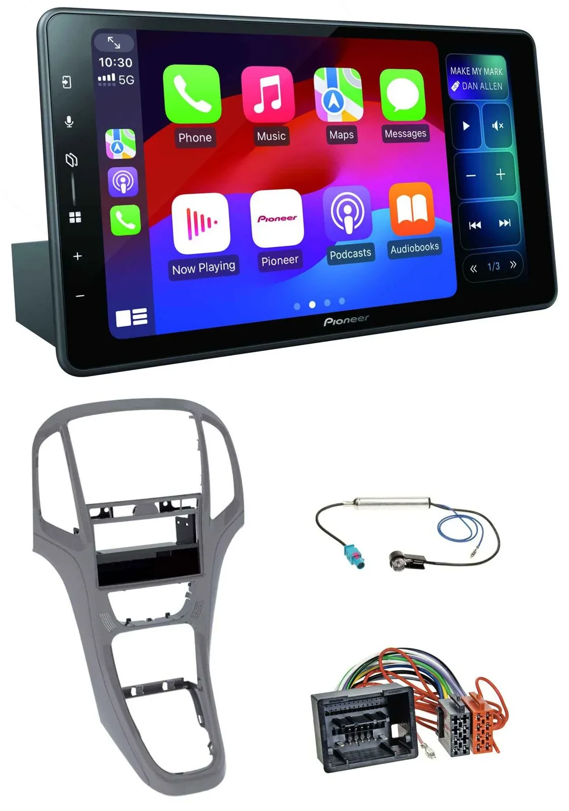 Pioneer Bluetooth DAB MP3 USB Autoradio für Opel Astra J ab 2009 Titan grau