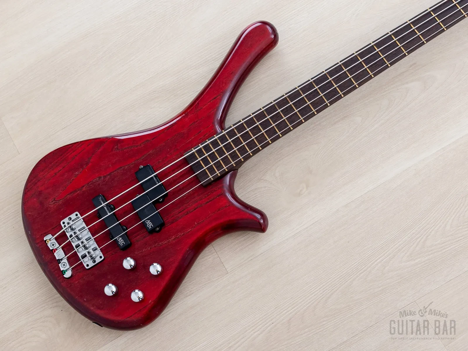 1997 Warwick Fortress R&B P/J Bass Satin Red Swamp Ash w/ Active EQ, Case