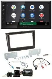 Kenwood DAB Bluetooth USB Lenkrad 2DIN Autoradio für Fiat Doblo ISO Can-Bus ab 1
