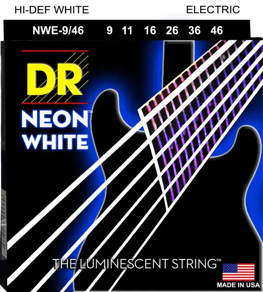 Струны для электрогитары DR Strings NWE-9/46 Neon White 9-46