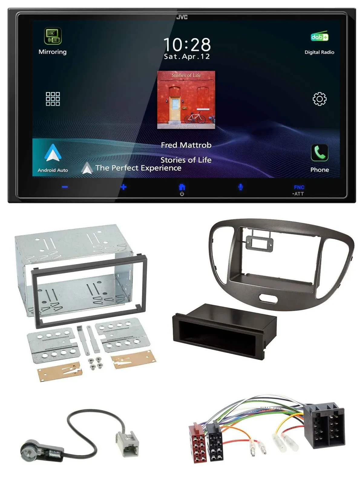 JVC USB Bluetooth 2DIN DAB MP3 Autoradio für Hyundai i10 2008-13 dunkelsilber