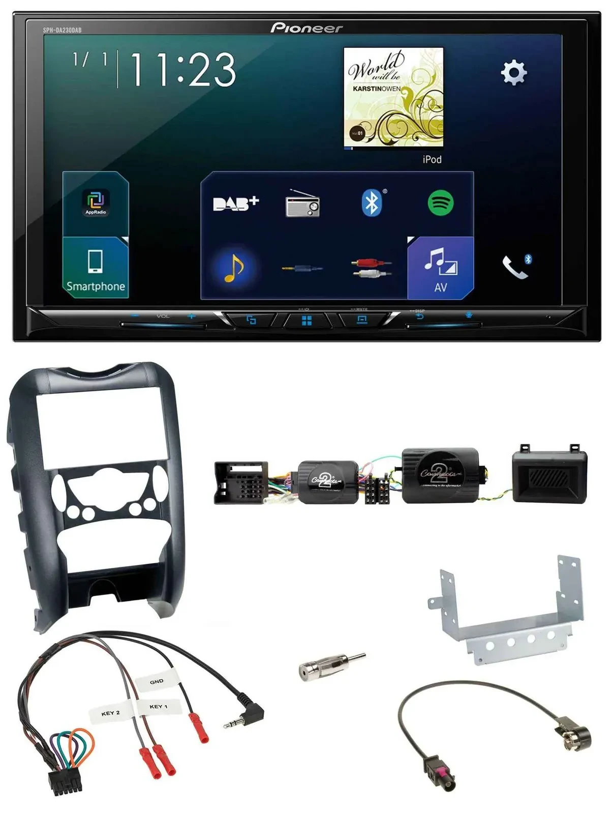 Pioneer Lenkrad Bluetooth USB 2DIN DAB Autoradio für Mini Cooper 06-14 Parksenso