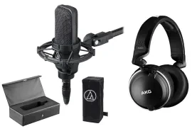 Микрофон Audio-Technica AT4033A конденсаторный (набор) с амортизирующим креплением и наушниками AKG K182