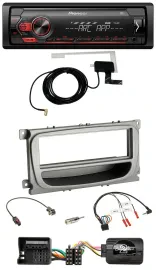 Автомагнитола для Ford Mondeo/S-Max Pioneer 1-DIN USB DAB MP3 серебристая