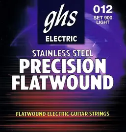 Струны для электрогитары GHS Strings 900 Stainless Steel Precision Flatwound 12-50