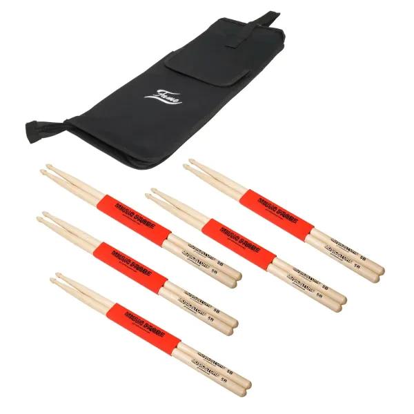 Fame Drumstick Tasche, 5B Hornbeam Sticks, Drumsticks Set, StickBag + Bag