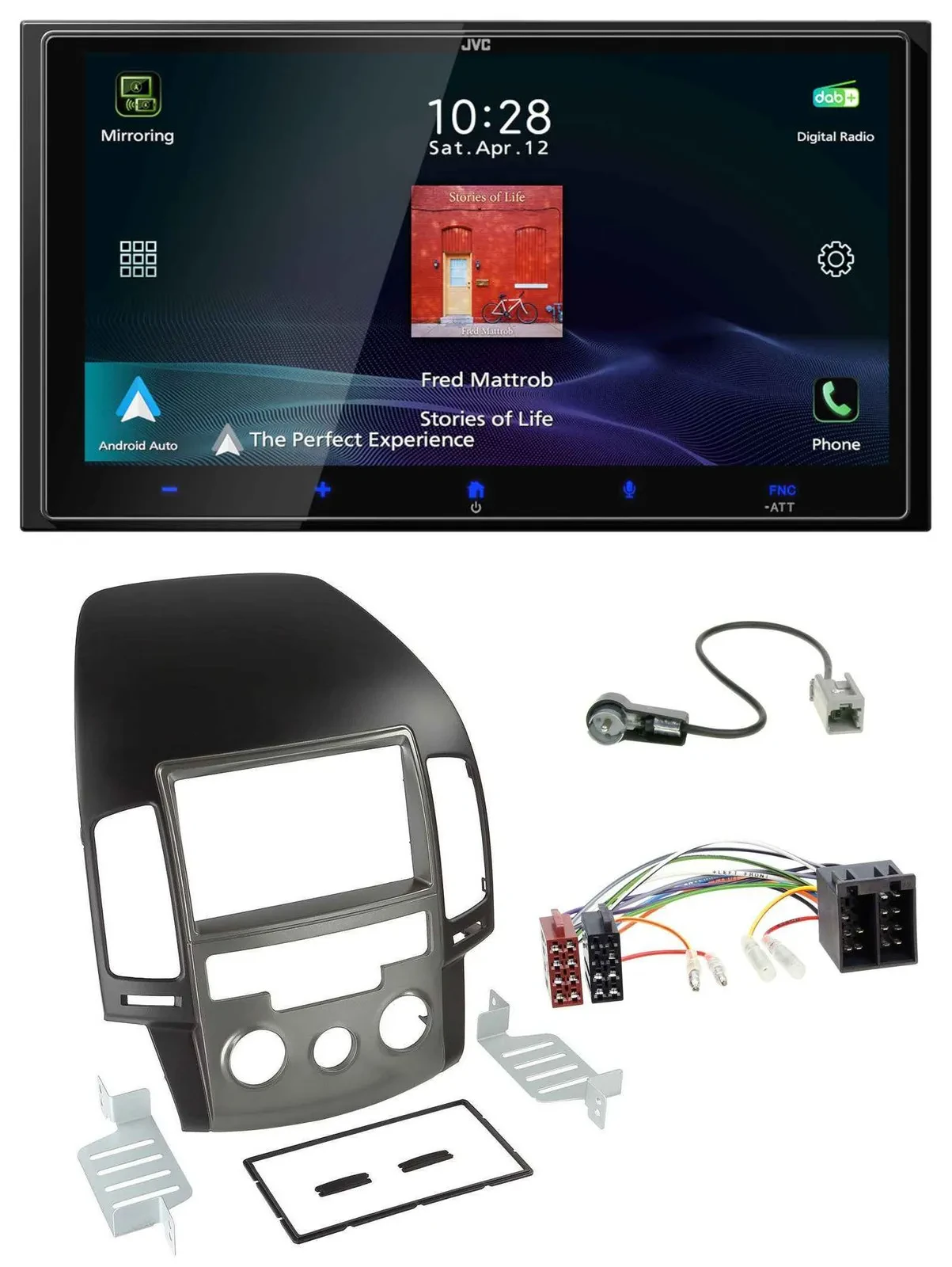 JVC USB Bluetooth 2DIN DAB MP3 Autoradio für Hyundai i30 (ab 08)