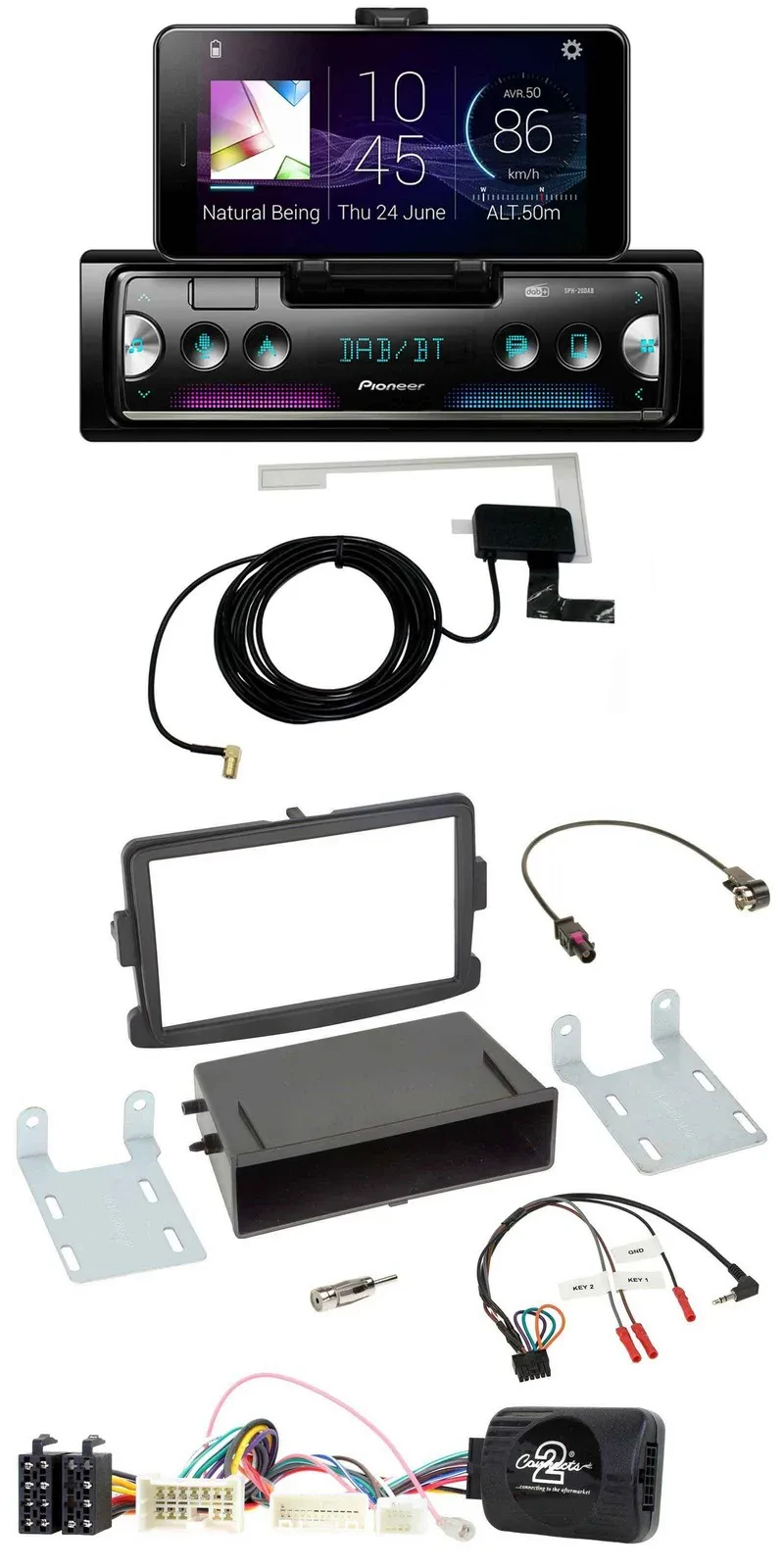 Автомагнитола для Dacia Dokker/Duster/Lodgy (с 2012) Pioneer DAB, Bluetooth, USB, совместима с кнопками на руле