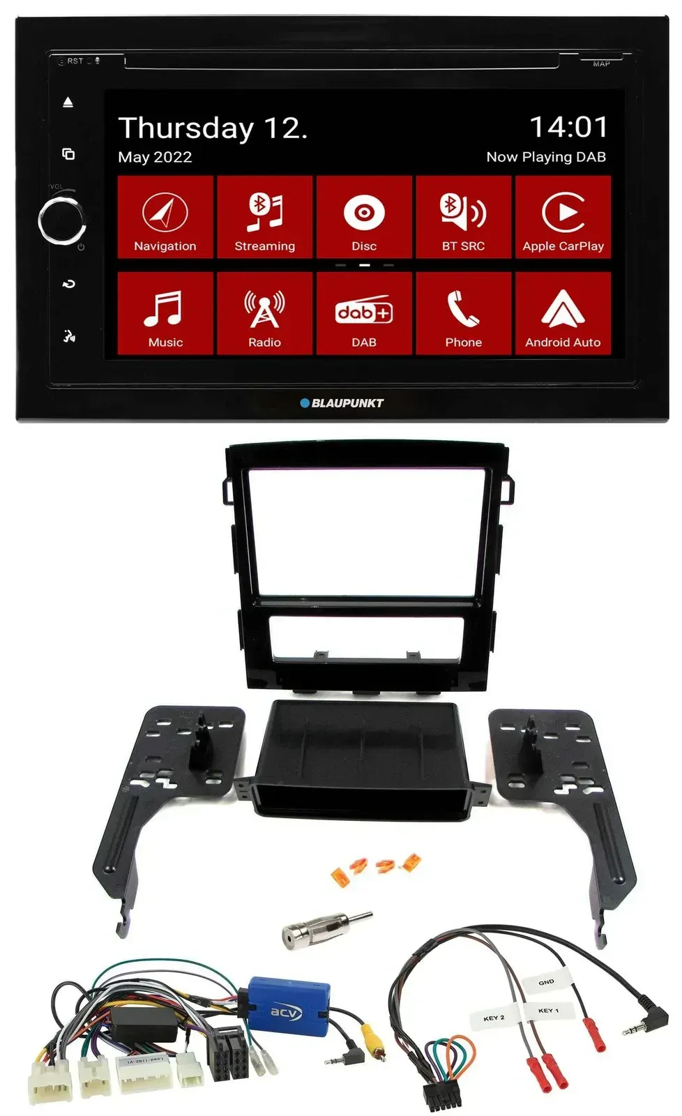 Blaupunkt 2DIN Lenkrad Bluetooth USB TMC DAB Navigation für Subaru Impreza ab 20