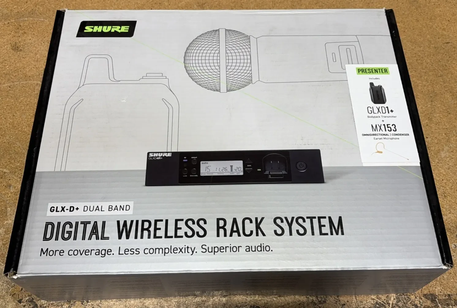 Б/У Радиосистема Shure GLXD14R+/MX153-Z3, цифровая, рэковая, с гарнитурным микрофоном