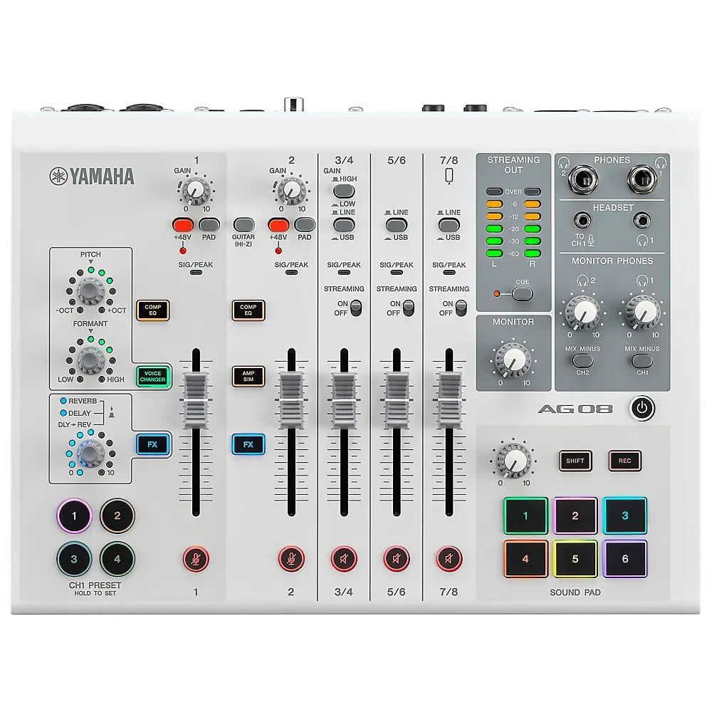 Yamaha AG08 8Channel MixerUSB Interface for MacPC White