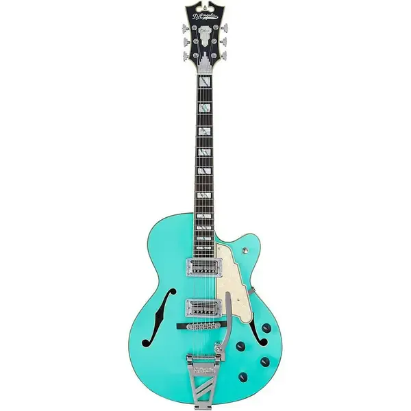 Электрогитара полуакустическая D'Angelico Deluxe 175 Hollowbody Guitar USA TV Jones Humbuckers Tremolo Surf Green