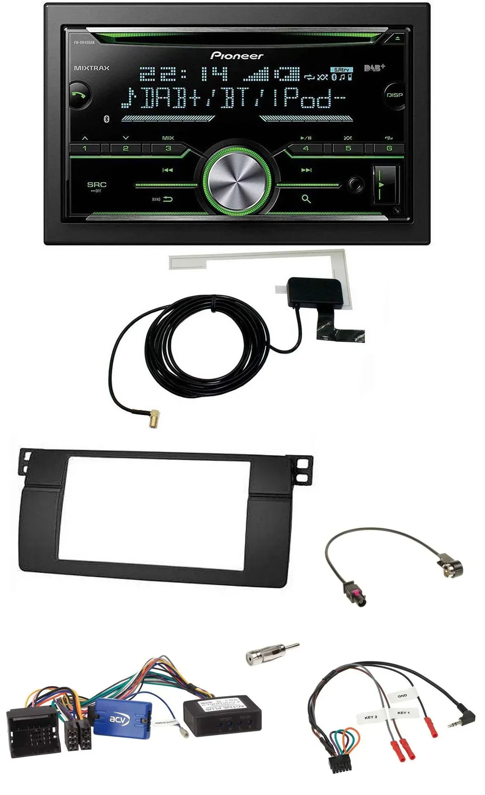 Pioneer CD USB Lenkrad Bluetooth 2DIN DAB Autoradio für BMW 3er 2002-2006 E46 sc