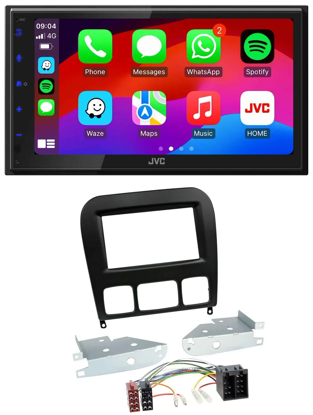 JVC Bluetooth 2DIN MP3 DAB USB Autoradio für Mercedes S-Klasse 1998-2005 schwarz