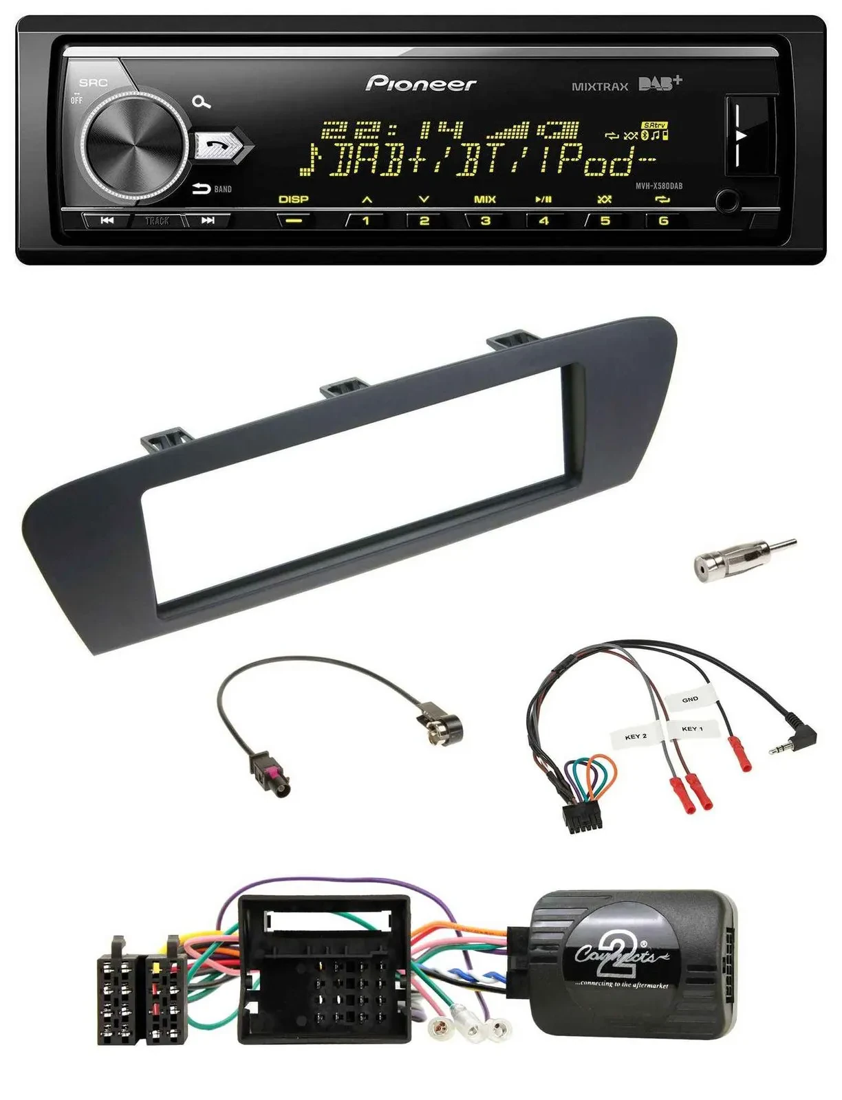 Pioneer Bluetooth USB DAB Lenkrad Autoradio für Renault Grand Scenic ab 2009 Sce